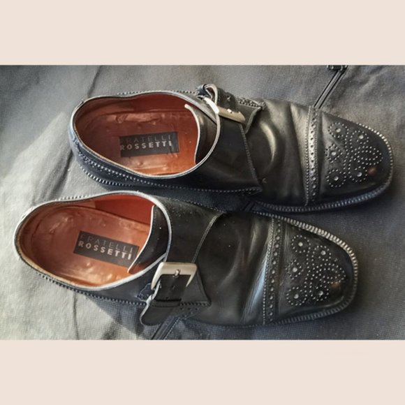 FRATELLI ROSSETTI - Black monk strap oxford shoes - Sz 10D - Picture 4 of 12